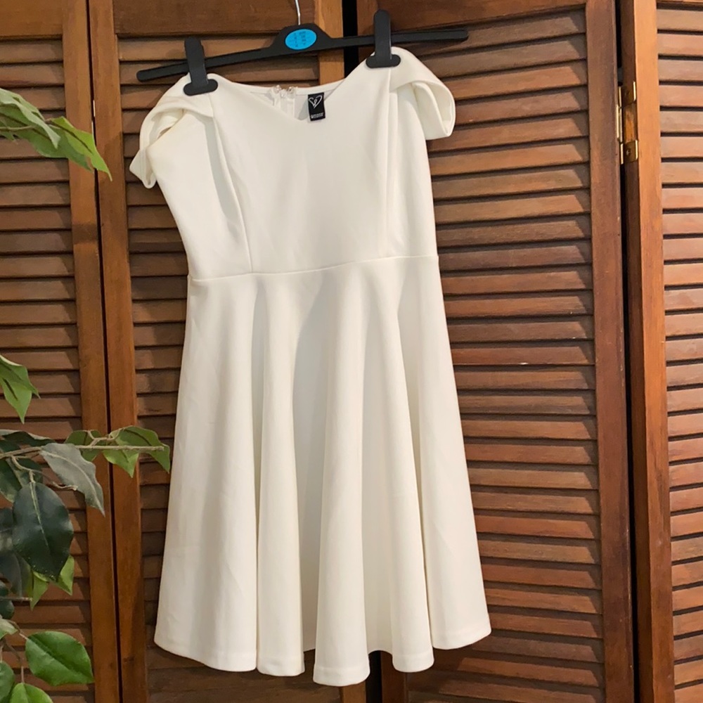 Off the shoulder white dress